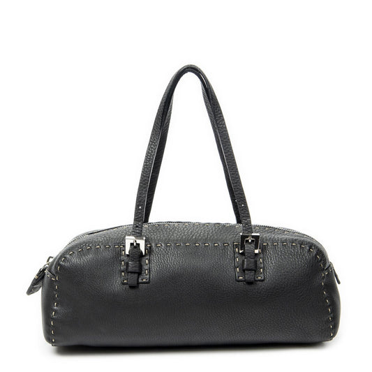 Fendi Mini Bow Sling Bag Black Selleria Leather