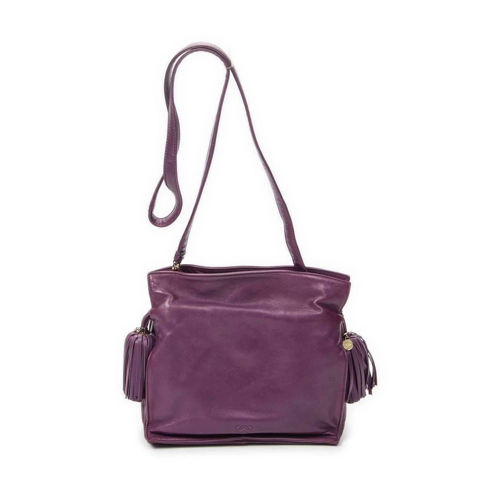 Loewe Small Tassel Flamenco Purple Smooth Calfskin Messenger