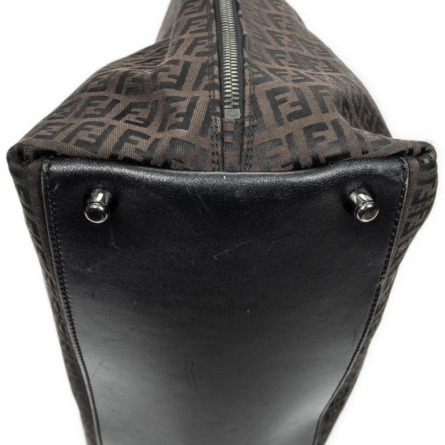 Fendi Dark Brown Black Zucchino Canvas — view 7