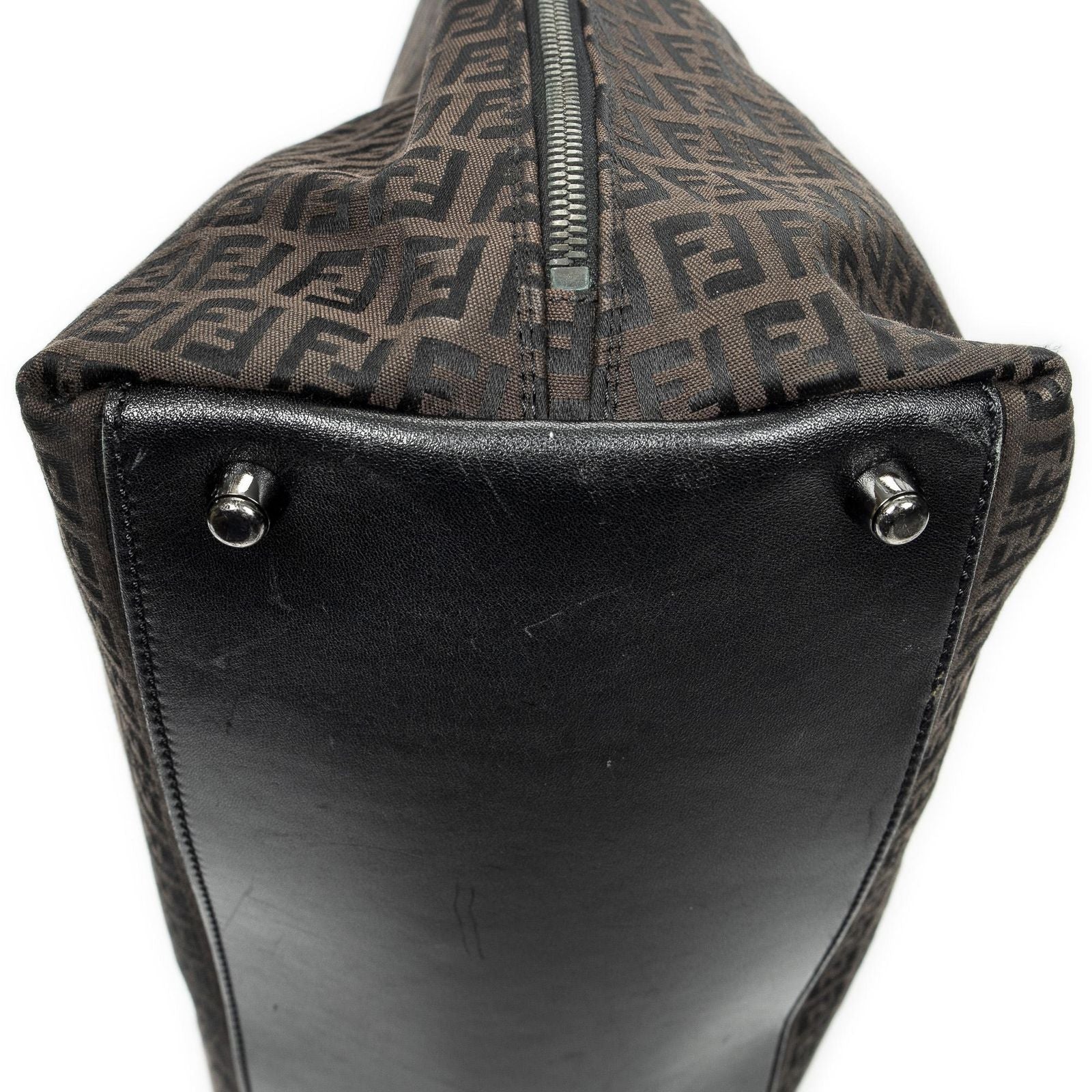 Fendi Dark Brown Black Zucchino Canvas — view 7