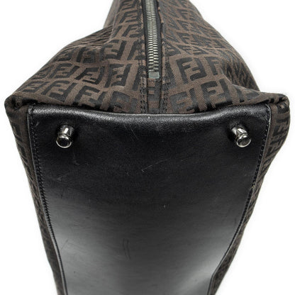 Fendi Dark Brown Black Zucchino Canvas — view 7