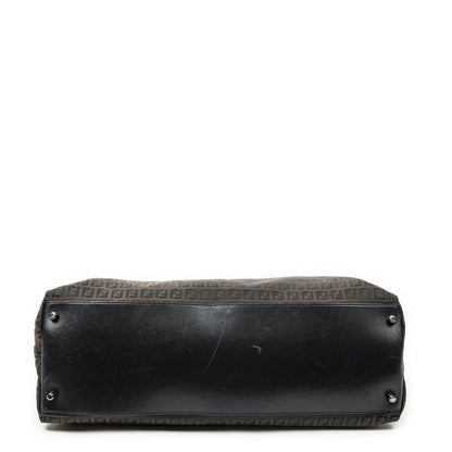 Fendi Dark Brown Black Zucchino Canvas — view 6