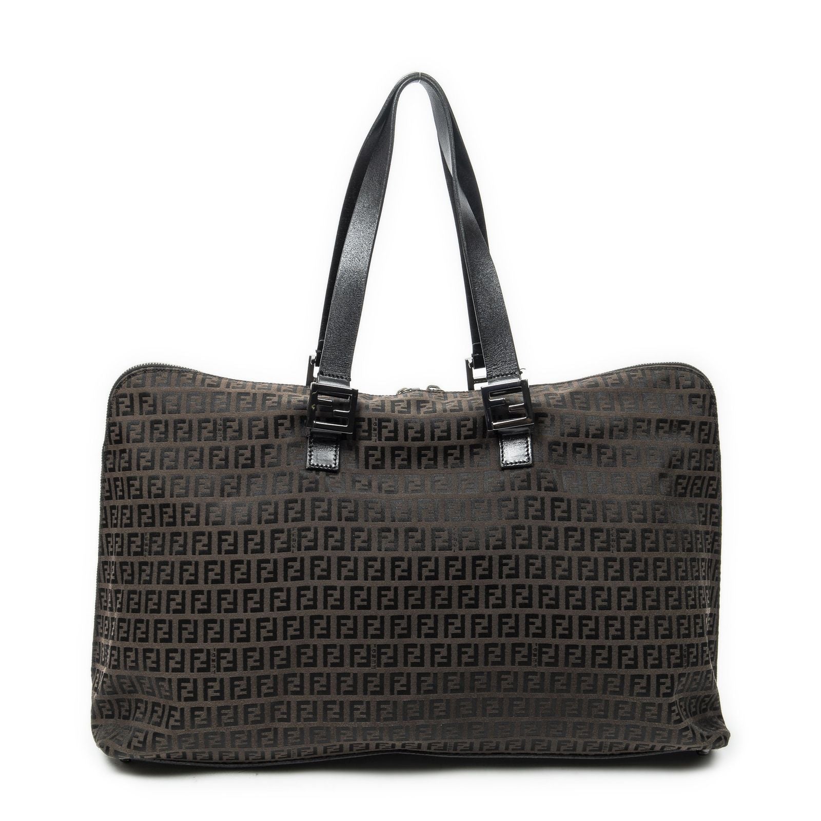Fendi Dark Brown Black Zucchino Canvas — view 5