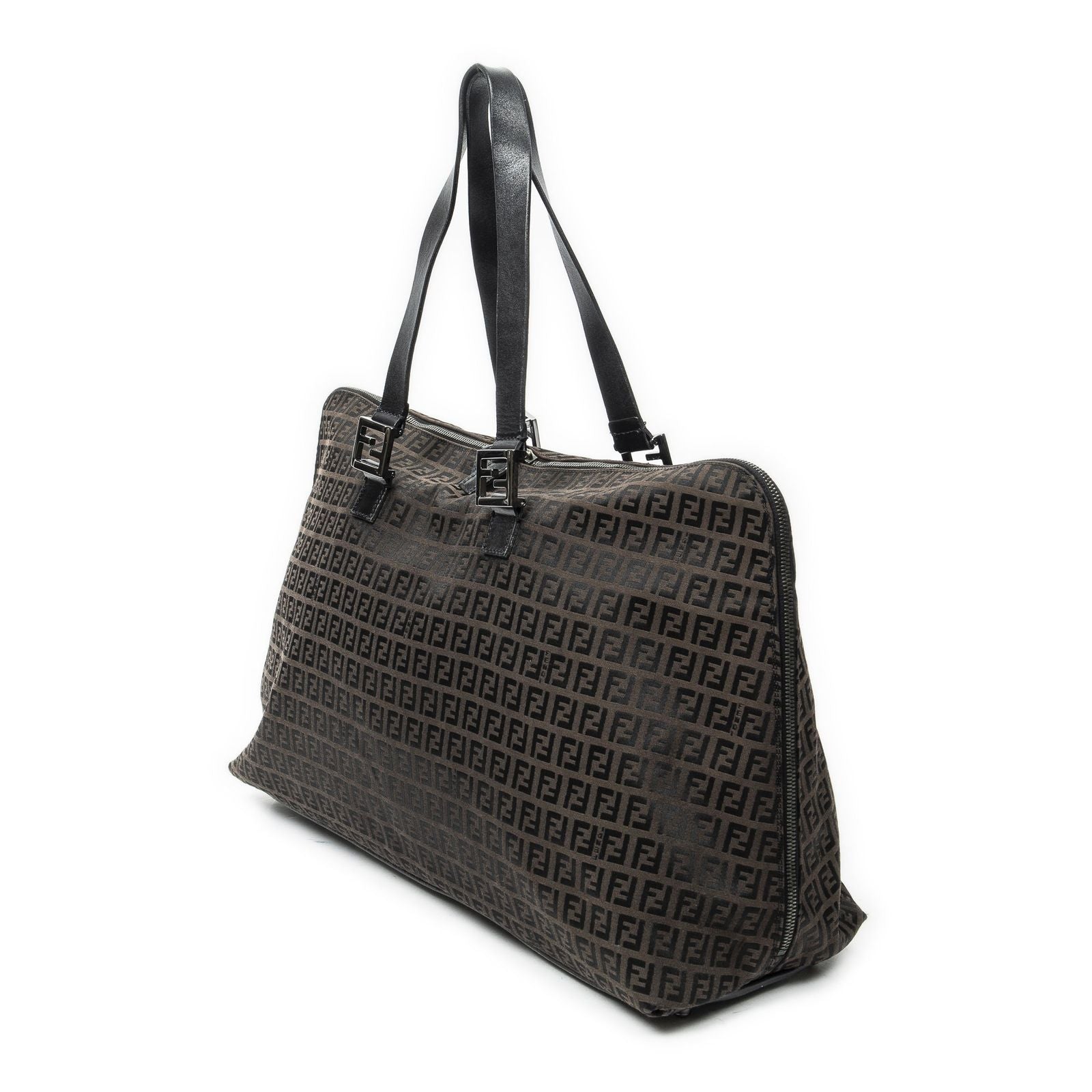 Fendi Dark Brown Black Zucchino Canvas — view 2