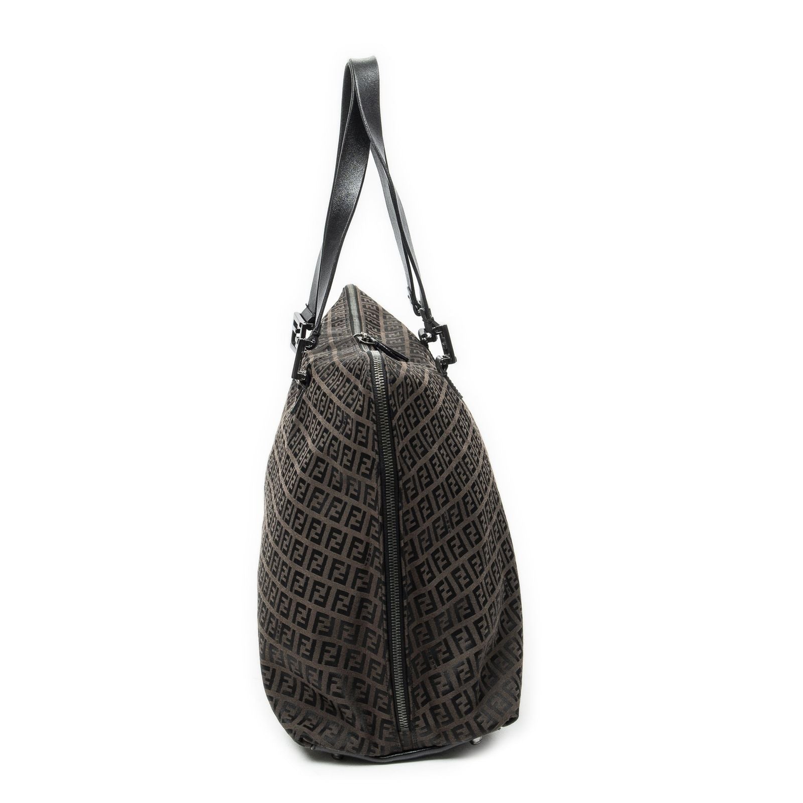 Fendi Dark Brown Black Zucchino Canvas — view 4