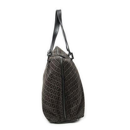 Fendi Dark Brown Black Zucchino Canvas — view 4