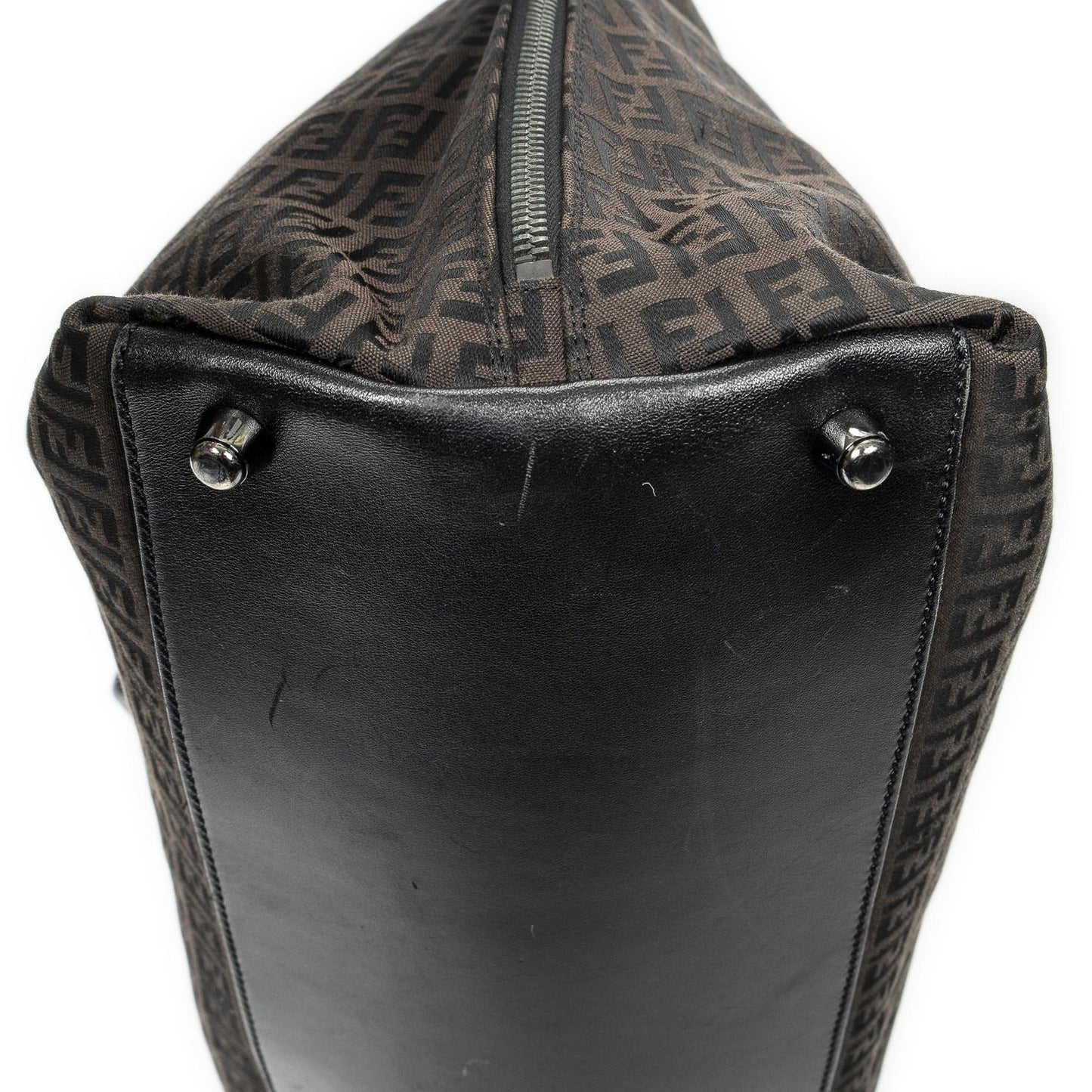 Fendi Dark Brown Black Zucchino Canvas — view 8