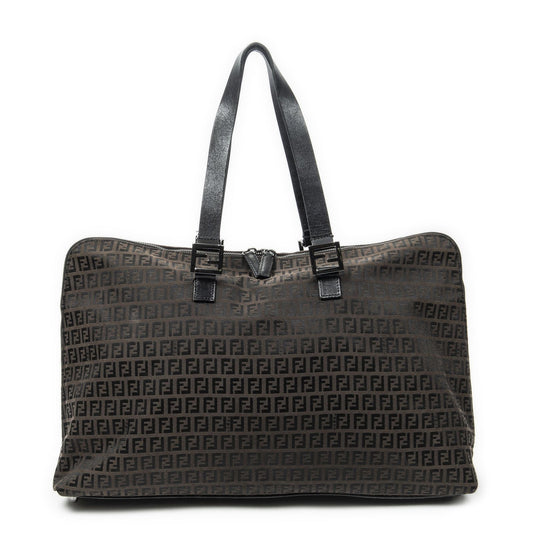 Fendi Dark Brown Black Zucchino Canvas