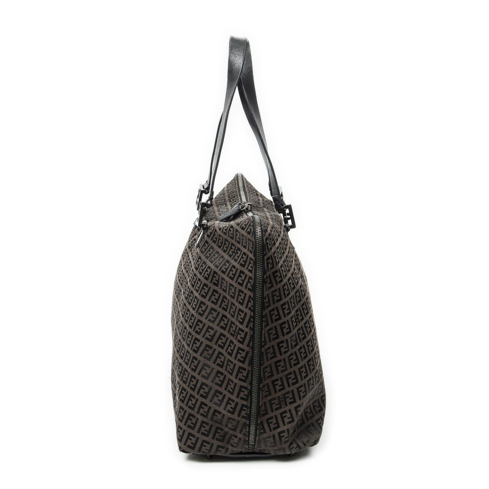 Fendi Dark Brown Black Zucchino Canvas — view 3