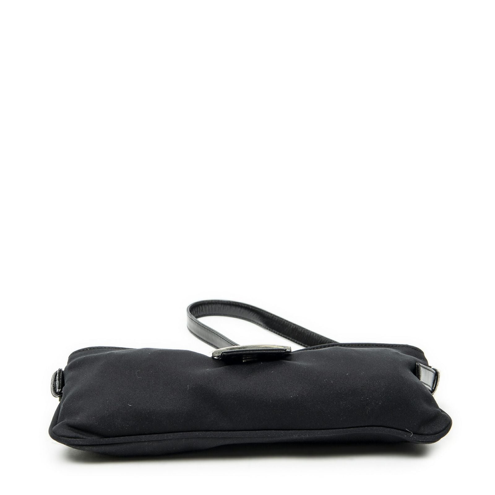 Fendi Rectangle Zip Pochette Black Jersey Canvas Pouch — view 6