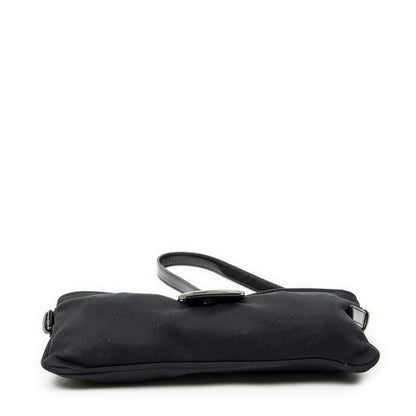Fendi Rectangle Zip Pochette Black Jersey Canvas Pouch — view 6