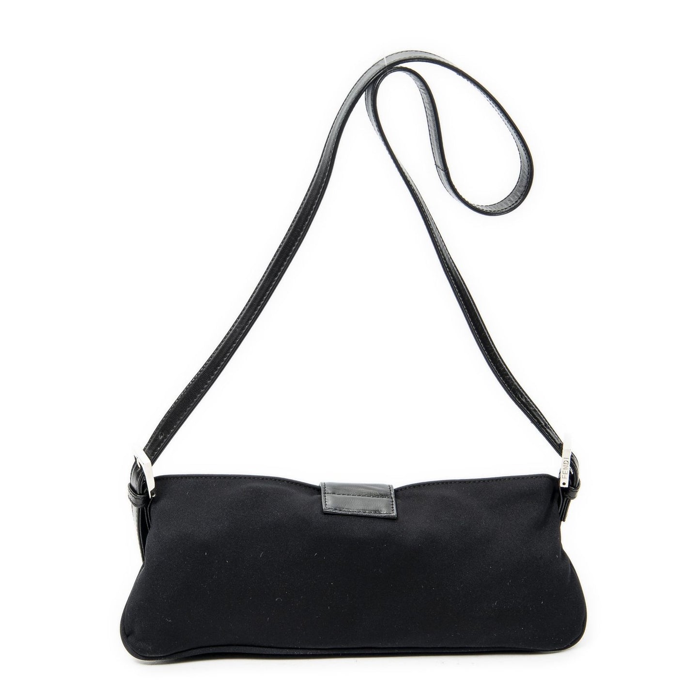 Fendi Rectangle Zip Pochette Black Jersey Canvas Pouch — view 5