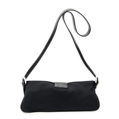 Fendi Rectangle Zip Pochette Black Jersey Canvas Pouch — view 5