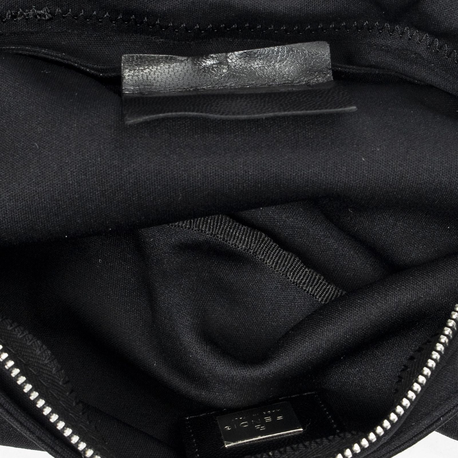Fendi Rectangle Zip Pochette Black Jersey Canvas Pouch — view 9