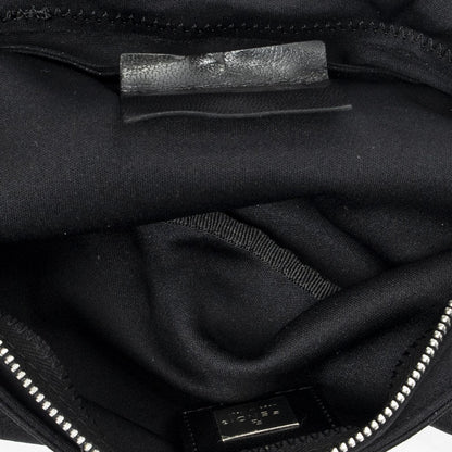 Fendi Rectangle Zip Pochette Black Jersey Canvas Pouch — view 9