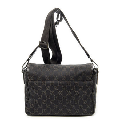 Gucci Front Pocket Flap Crossbody Dark Brown GG Denim Canvas — view 5
