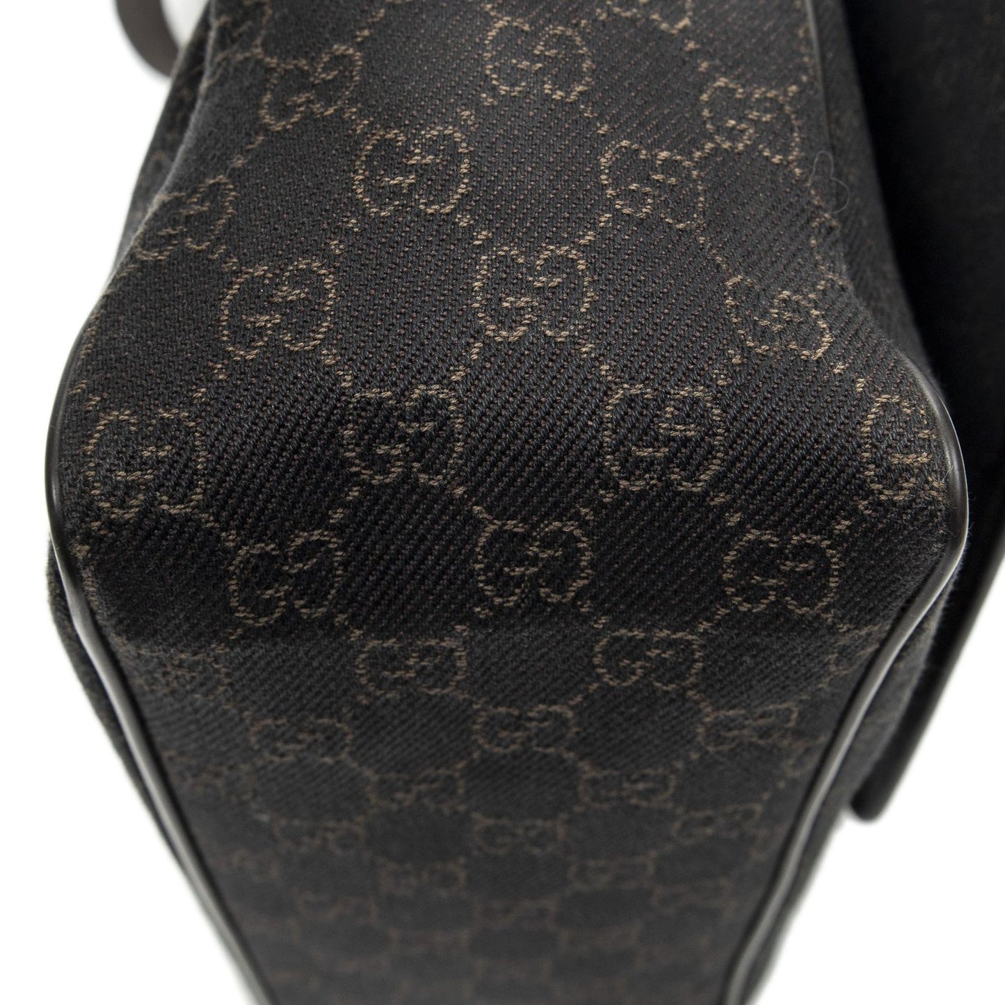 Gucci Front Pocket Flap Crossbody Dark Brown GG Denim Canvas — view 7