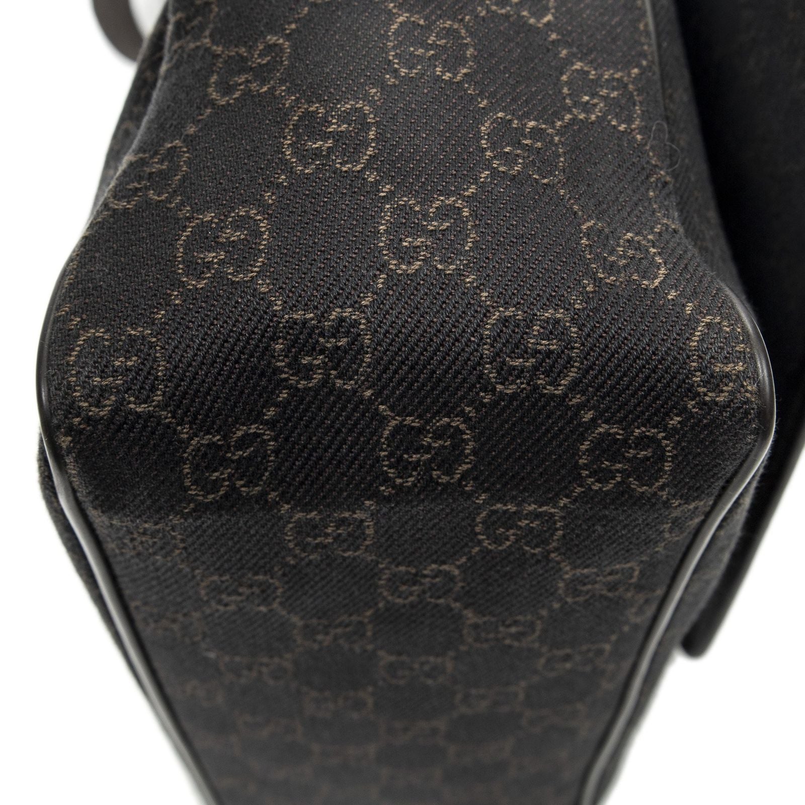 Gucci Front Pocket Flap Crossbody Dark Brown GG Denim Canvas — view 7
