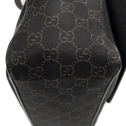 Gucci Front Pocket Flap Crossbody Dark Brown GG Denim Canvas — view 7