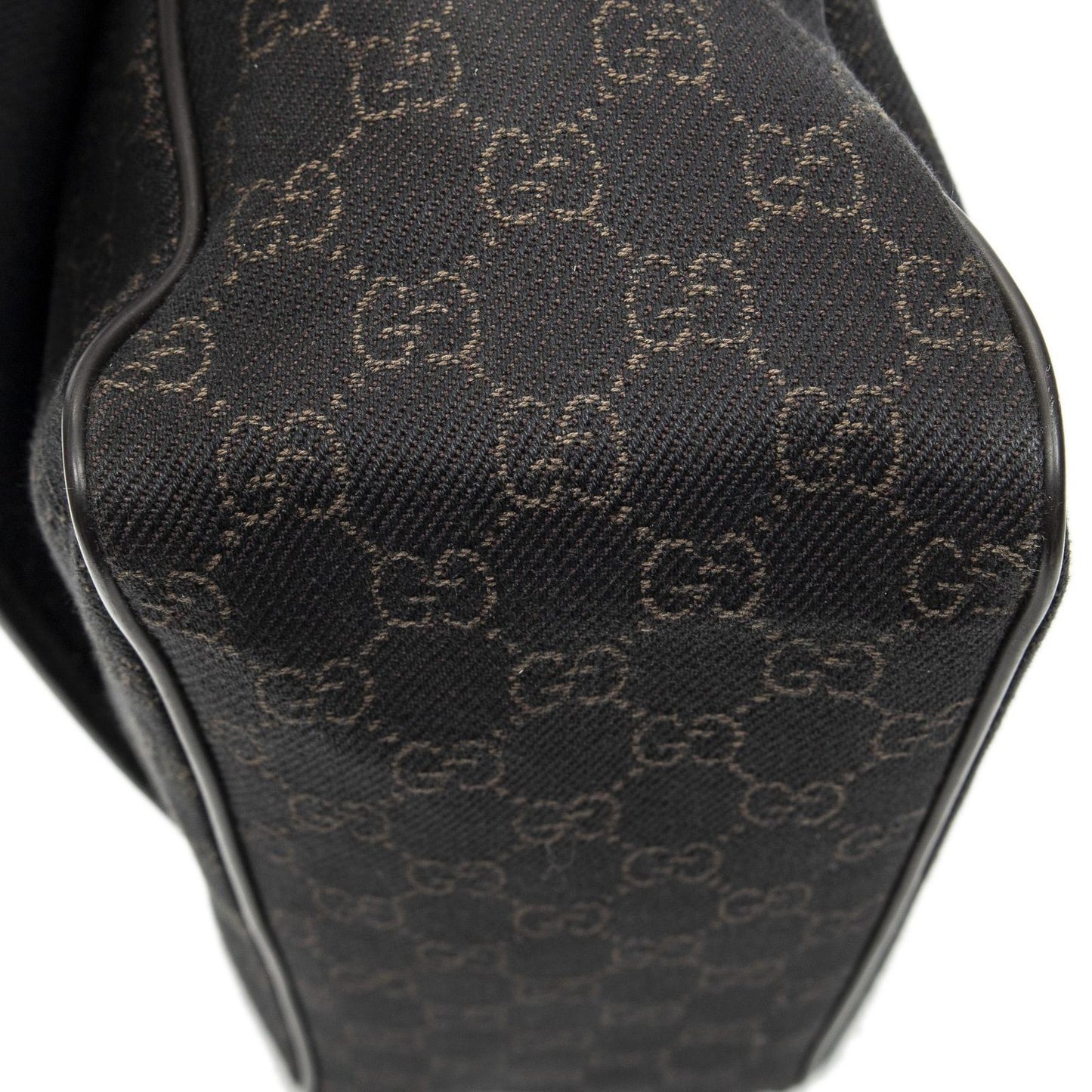 Gucci Front Pocket Flap Crossbody Dark Brown GG Denim Canvas — view 8