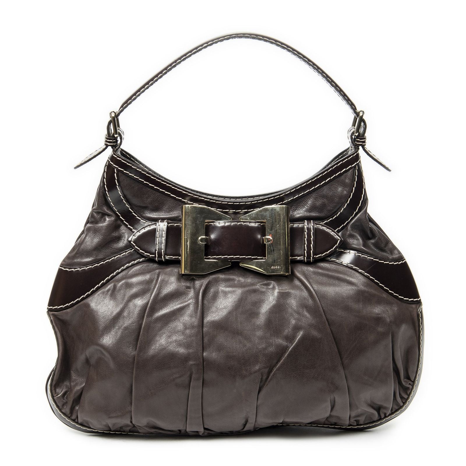 Gucci Large Queen Hobo Dark Brown Calfskin Leather