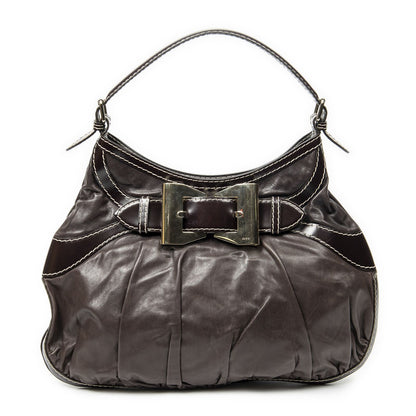 Gucci Large Queen Hobo Dark Brown Calfskin Leather