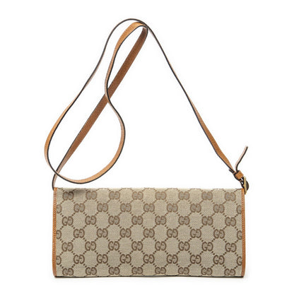 Gucci Bamboo Clutch Brown Beige GG Canvas — view 5