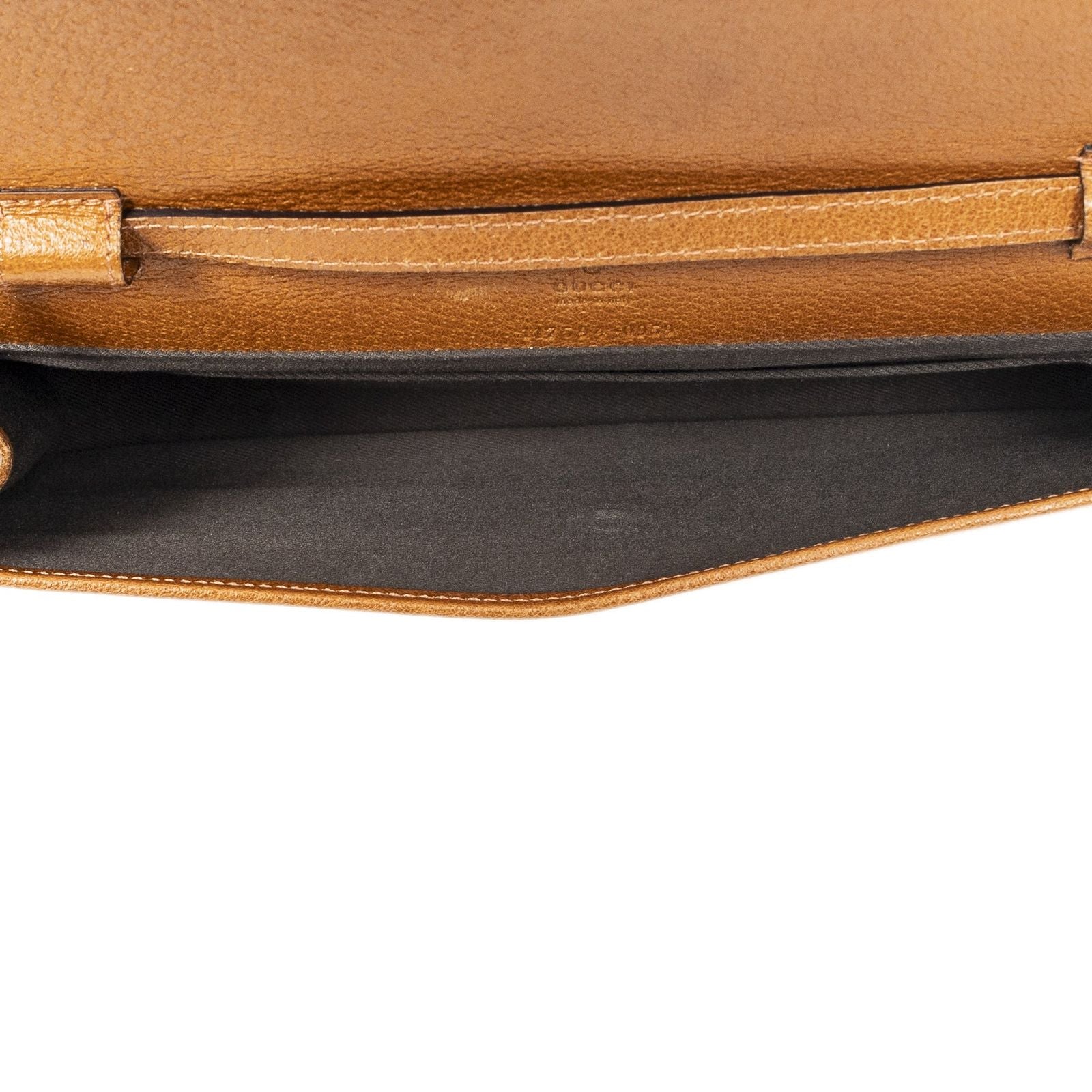 Gucci Bamboo Clutch Brown Beige GG Canvas — view 9