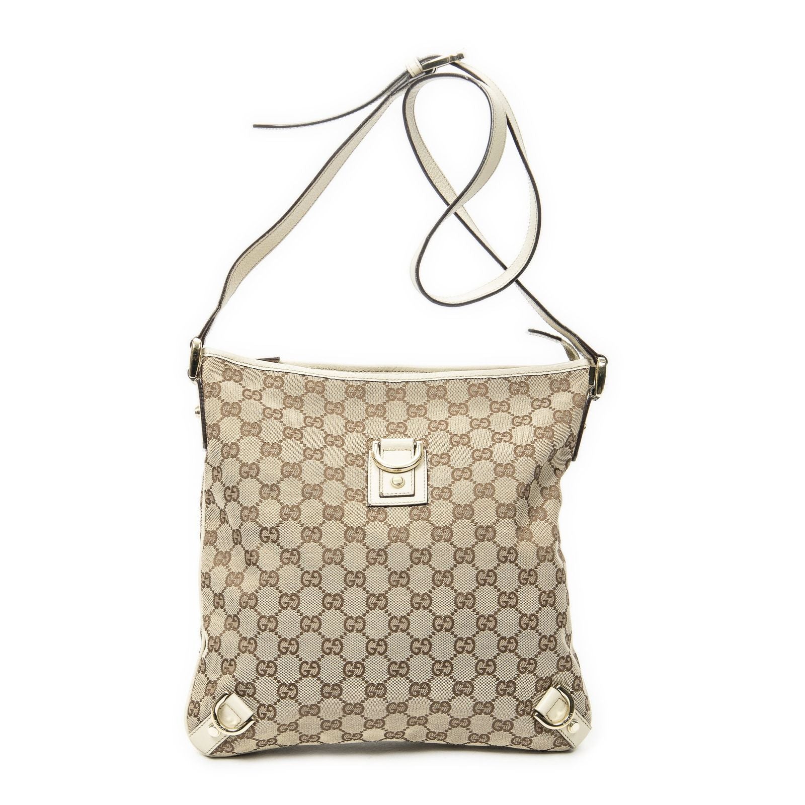 Gucci Abbey Crossbody Ivory Beige GG Canvas