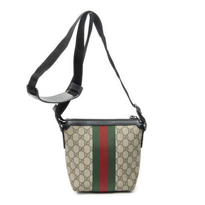 Gucci Small Web Square Messenger Black Beige Supreme Canvas — view 5