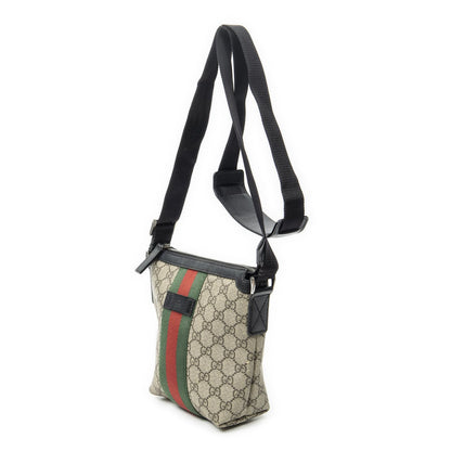 Gucci Small Web Square Messenger Black Beige Supreme Canvas — view 2