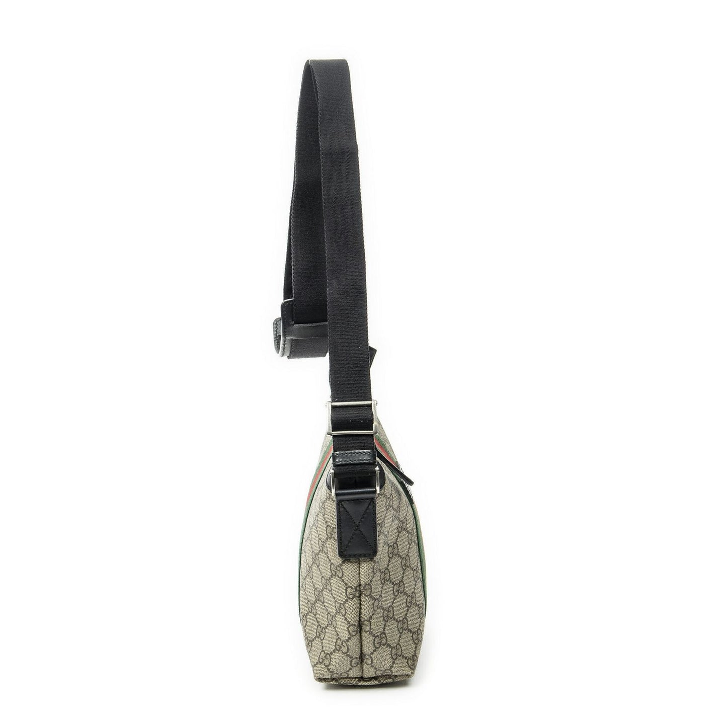 Gucci Small Web Square Messenger Black Beige Supreme Canvas — view 4