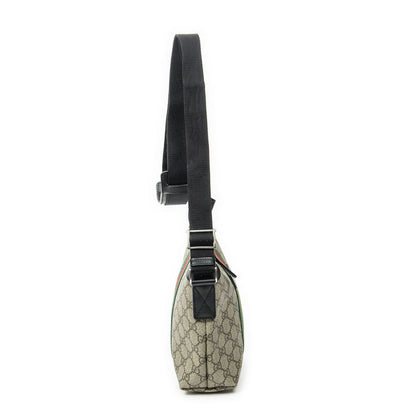 Gucci Small Web Square Messenger Black Beige Supreme Canvas — view 4