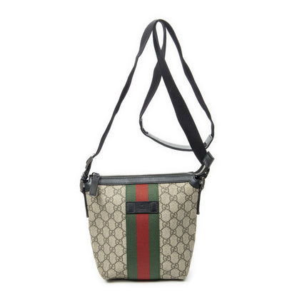 Gucci Small Web Square Messenger Black Beige Supreme Canvas