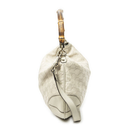 Gucci Pegi Bambu Handle Hobo Ivory Guccissima — view 3