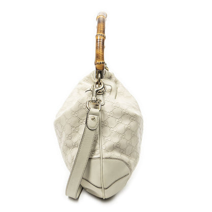 Gucci Pegi Bambu Handle Hobo Ivory Guccissima — view 4