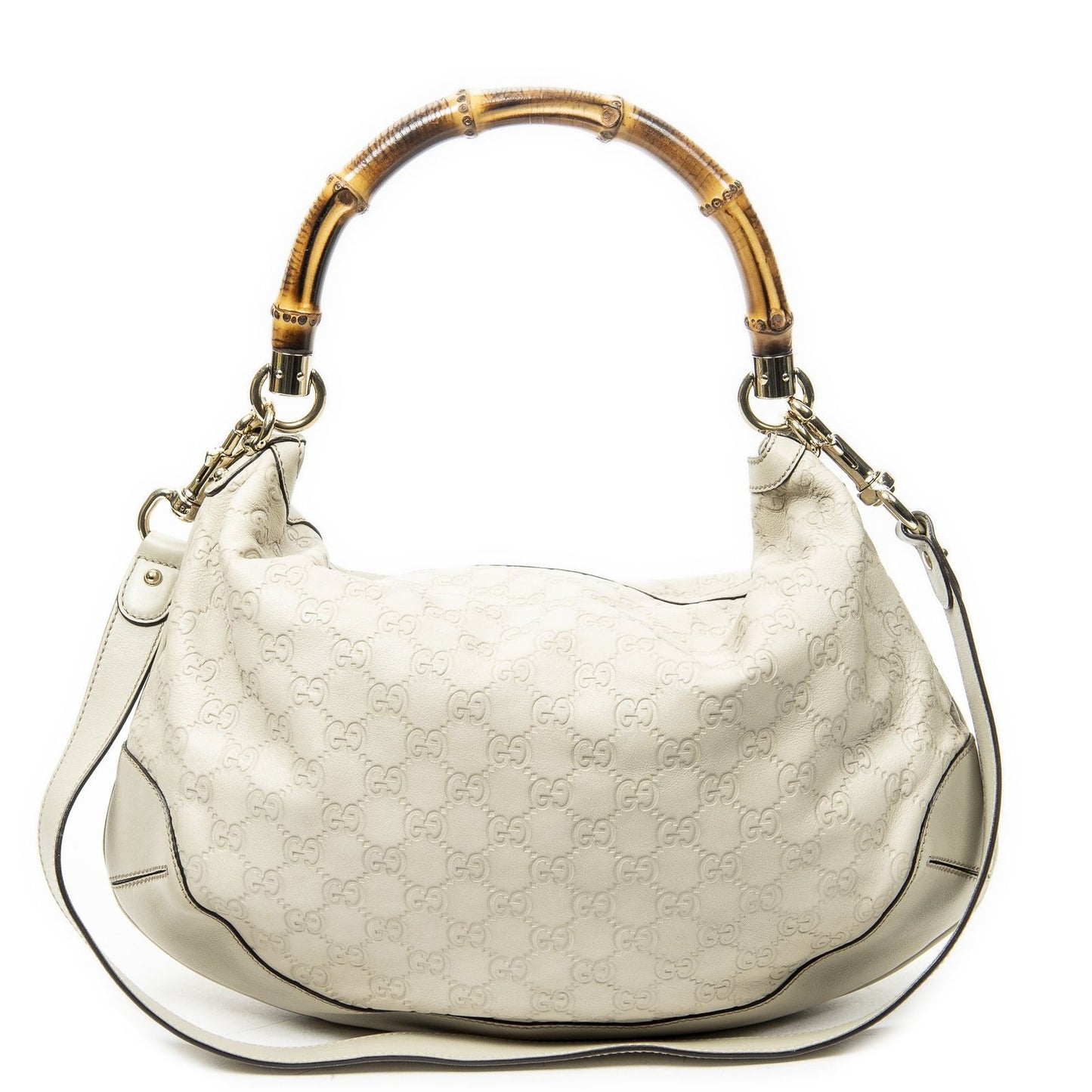 Gucci Pegi Bambu Handle Hobo Ivory Guccissima — view 5