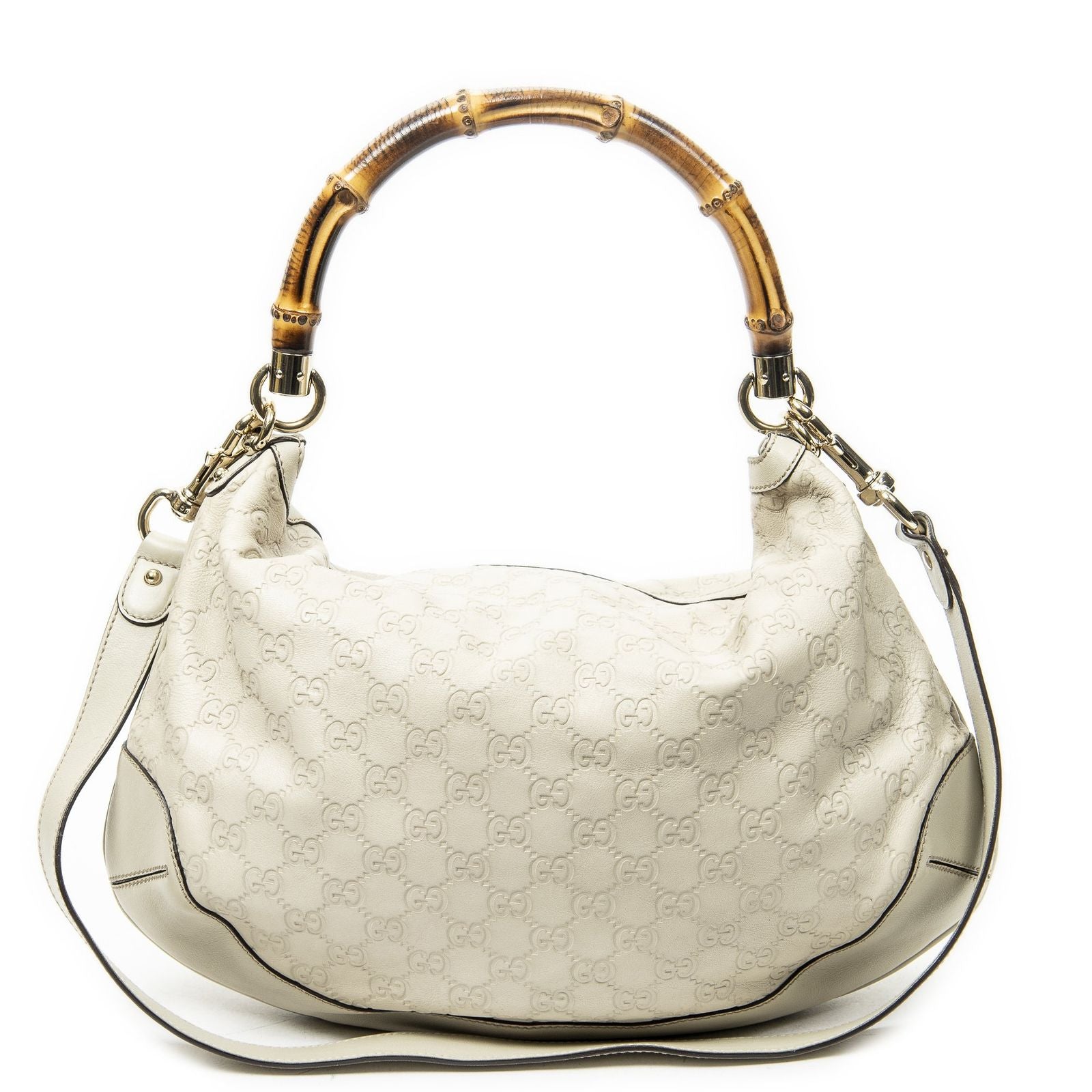 Gucci Pegi Bambu Handle Hobo Ivory Guccissima — view 5