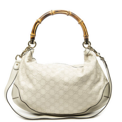 Gucci Pegi Bambu Handle Hobo Ivory Guccissima — view 5