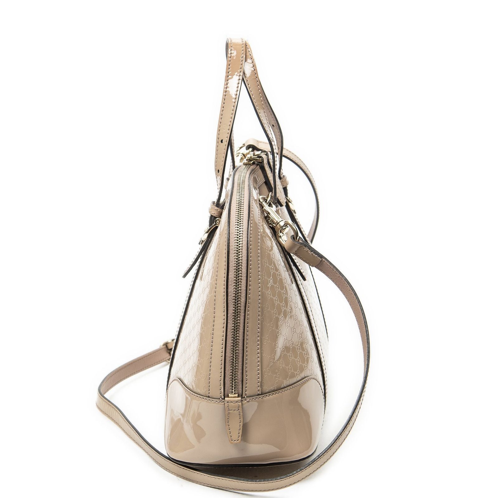 Gucci Nice Top Handle Light Pink Micro Guccissima Patent Leather — view 4