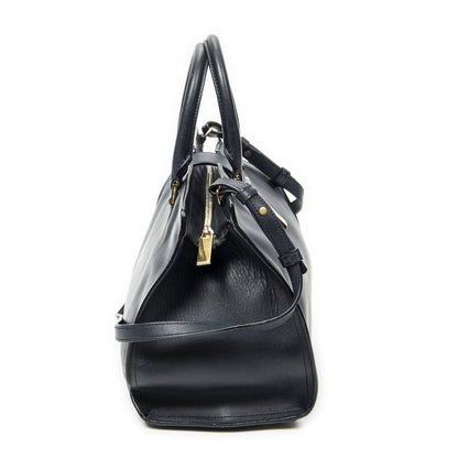 Saint Laurent Small Classic Cabas Navy Calfskin Leather Messenger — view 4