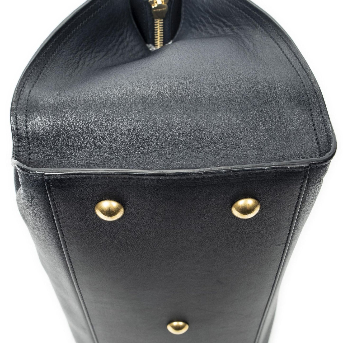 Saint Laurent Small Classic Cabas Navy Calfskin Leather Messenger — view 7