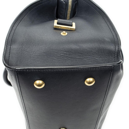 Saint Laurent Small Classic Cabas Navy Calfskin Leather Messenger — view 8