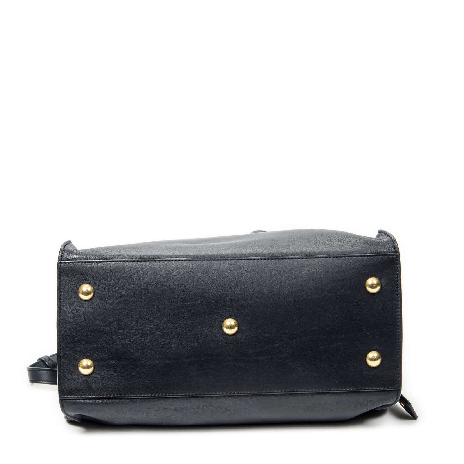 Saint Laurent Small Classic Cabas Navy Calfskin Leather Messenger — view 6