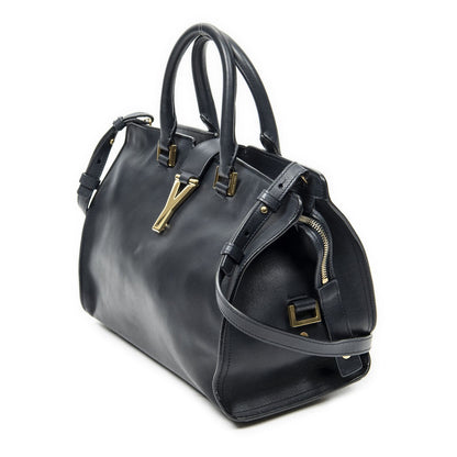 Saint Laurent Small Classic Cabas Navy Calfskin Leather Messenger — view 2
