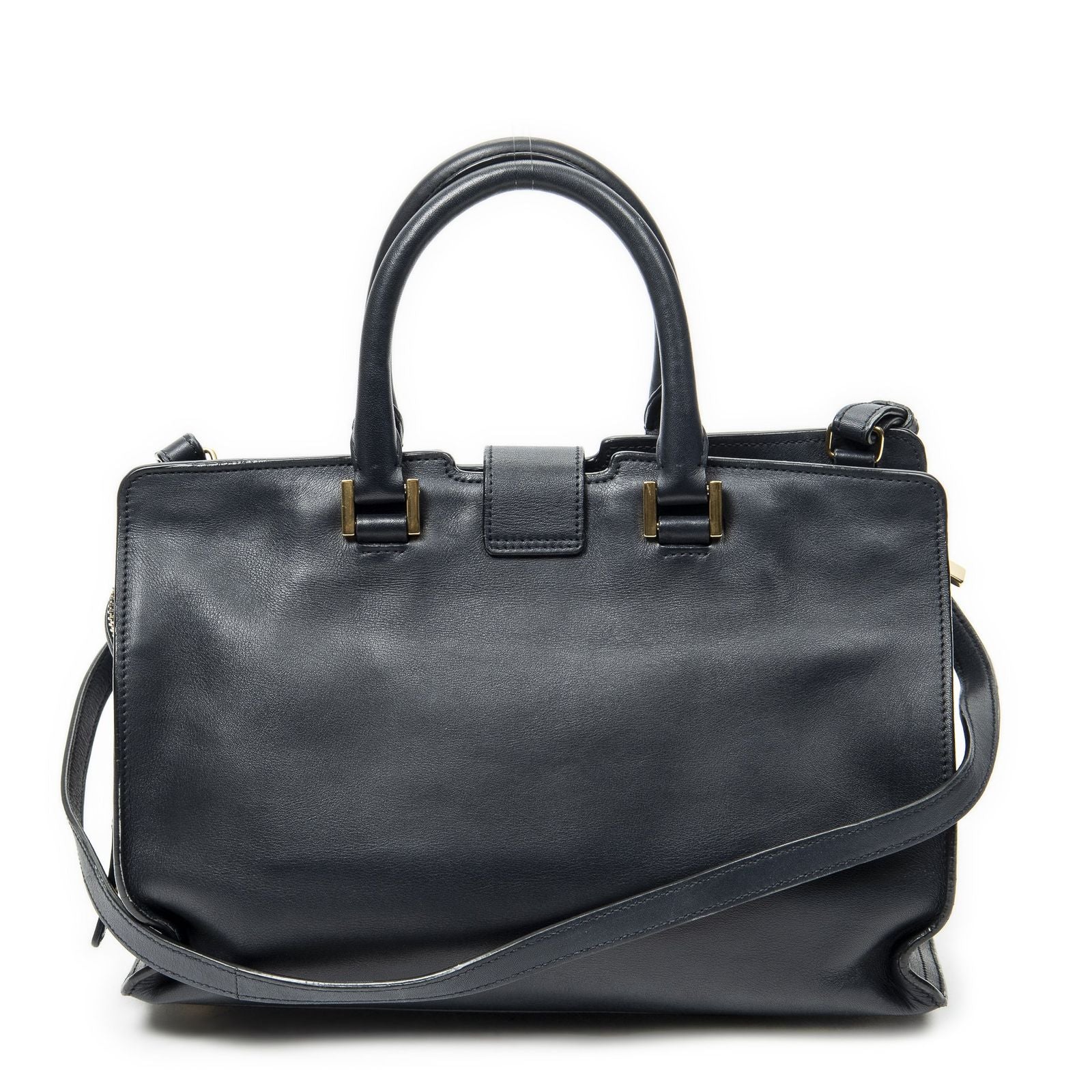 Saint Laurent Small Classic Cabas Navy Calfskin Leather Messenger — view 5