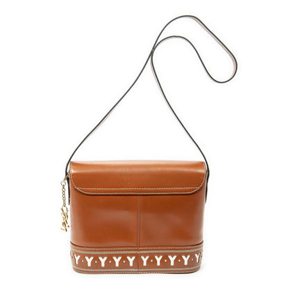 Saint Laurent Flap Cross Belt Bag Brown Cutout Leather — view 5