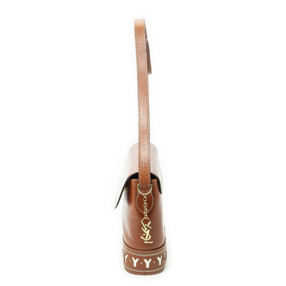 Saint Laurent Flap Cross Belt Bag Brown Cutout Leather — view 3