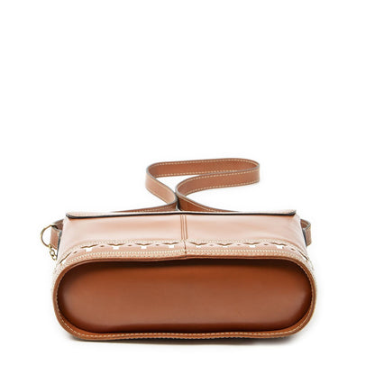 Saint Laurent Flap Cross Belt Bag Brown Cutout Leather — view 6