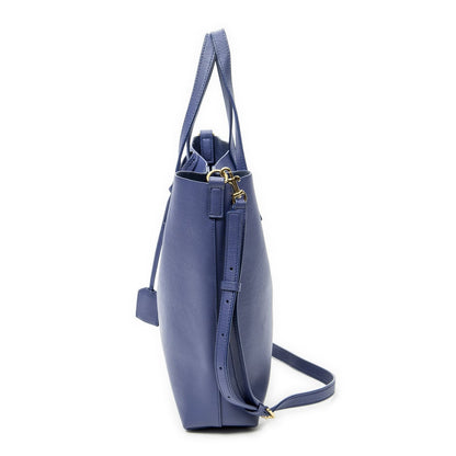 Saint Laurent Shoppingtote Navy Calfskin Leather Messenger — view 3